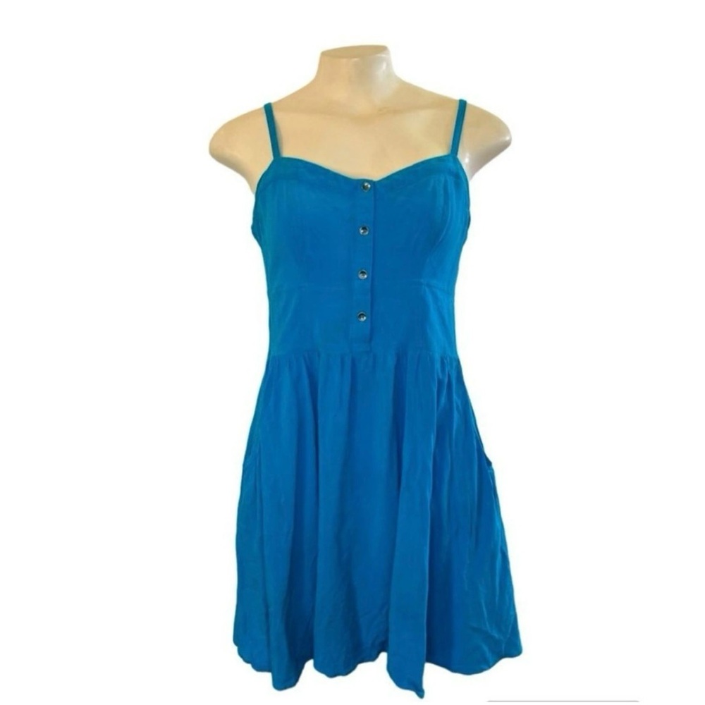 NWOT Express Festival Linen Spaghetti Strap Dress with Pockets Size XS